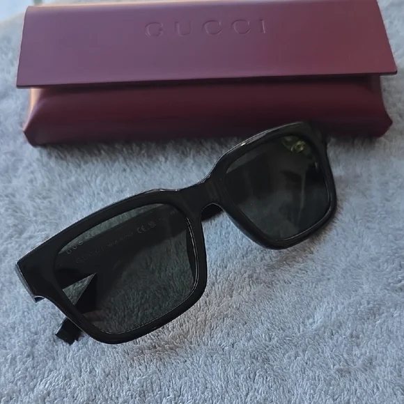 Gucci Black Sunglasses with Gold Accents